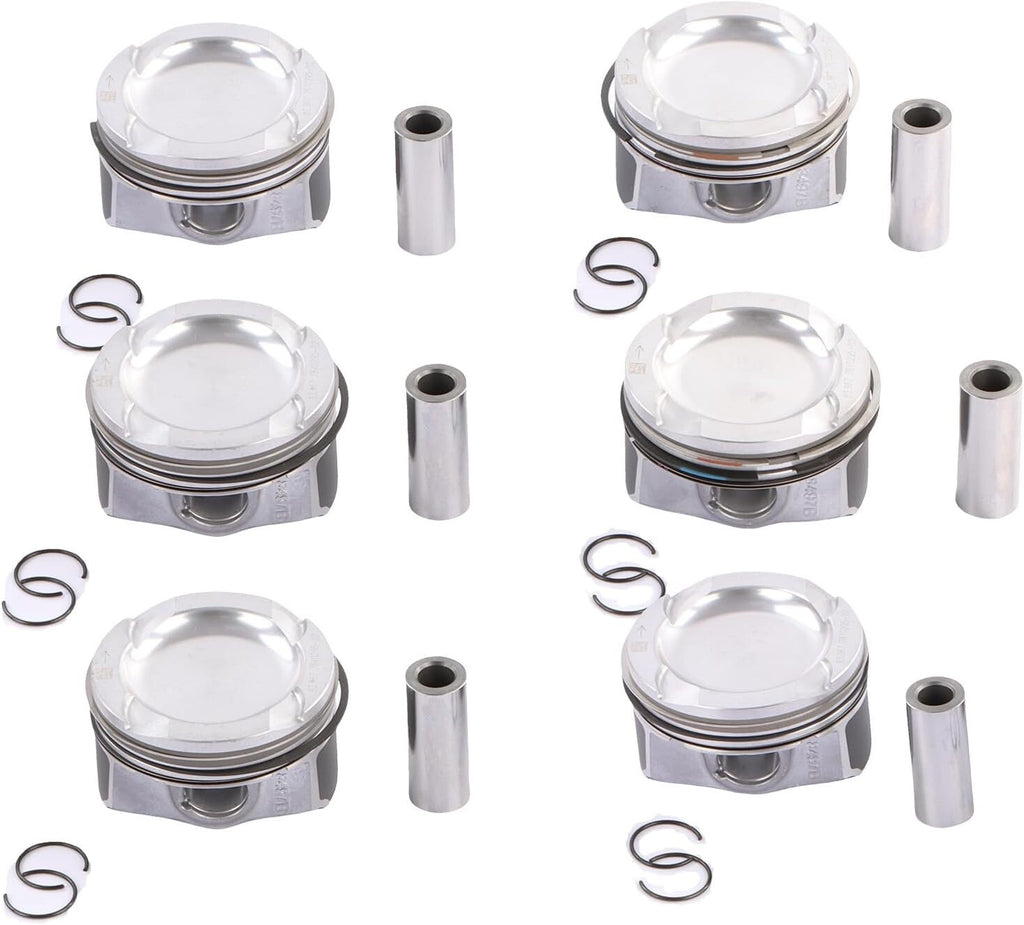 6PCS Engine Pistons Rings Set 84mm N54 Engine Fit for E82 E90 E91 E92 E93 E60