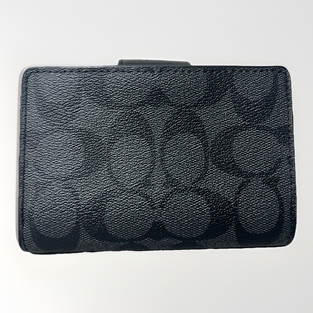 Coach Medium Corner Zip Wallet Charcoal Black NWT