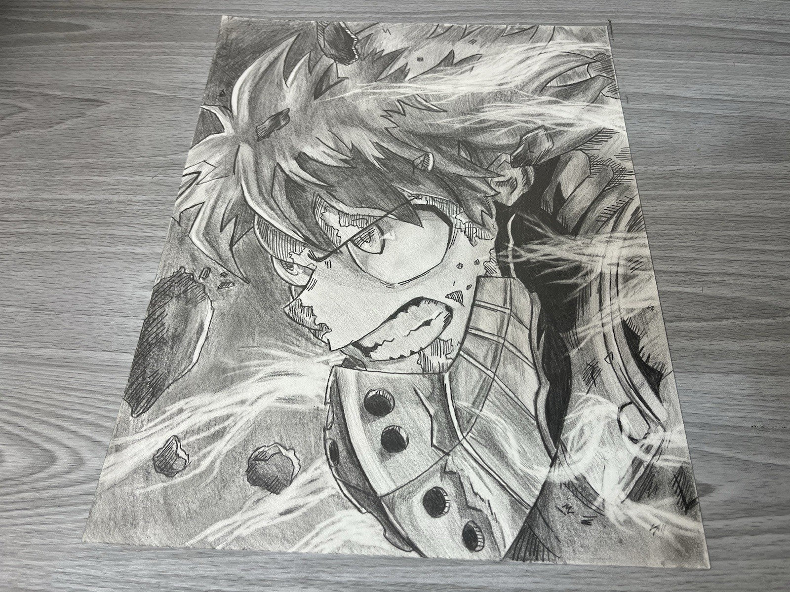 Original Graphite Drawing, Izuku Medoria - My Hero Deku Drawing Hyper-Realistic