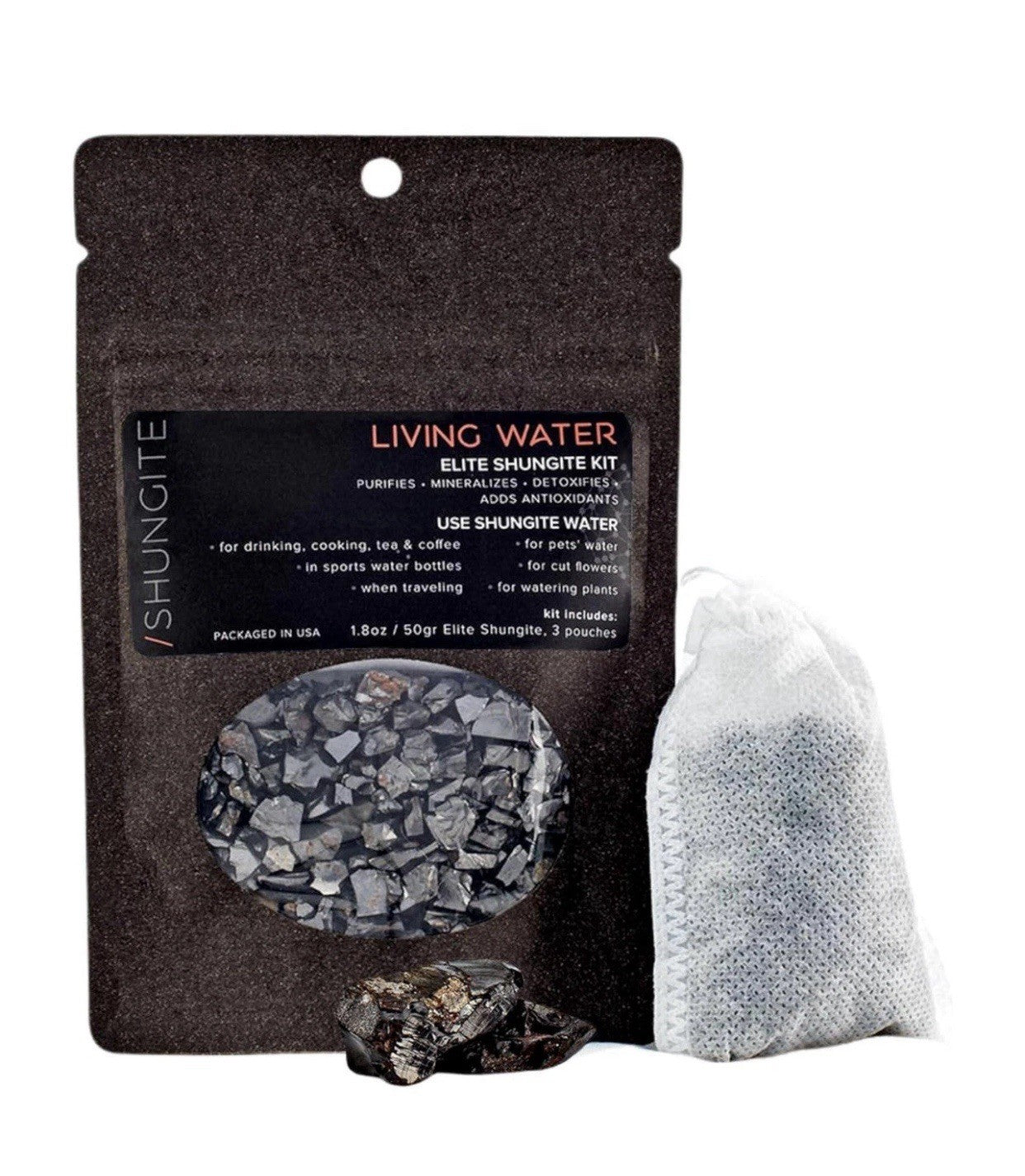Modern ŌM Shungite Living Water Kit | Ready to Use Elite Shungite Stone Gravel