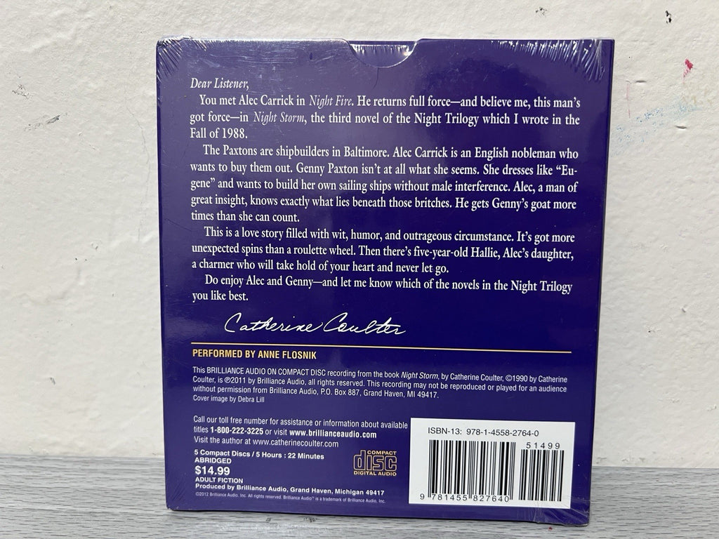 Night Storm, Night Fire, Night Shadow Catherine Coulter Audiobook CD LOT OF 3