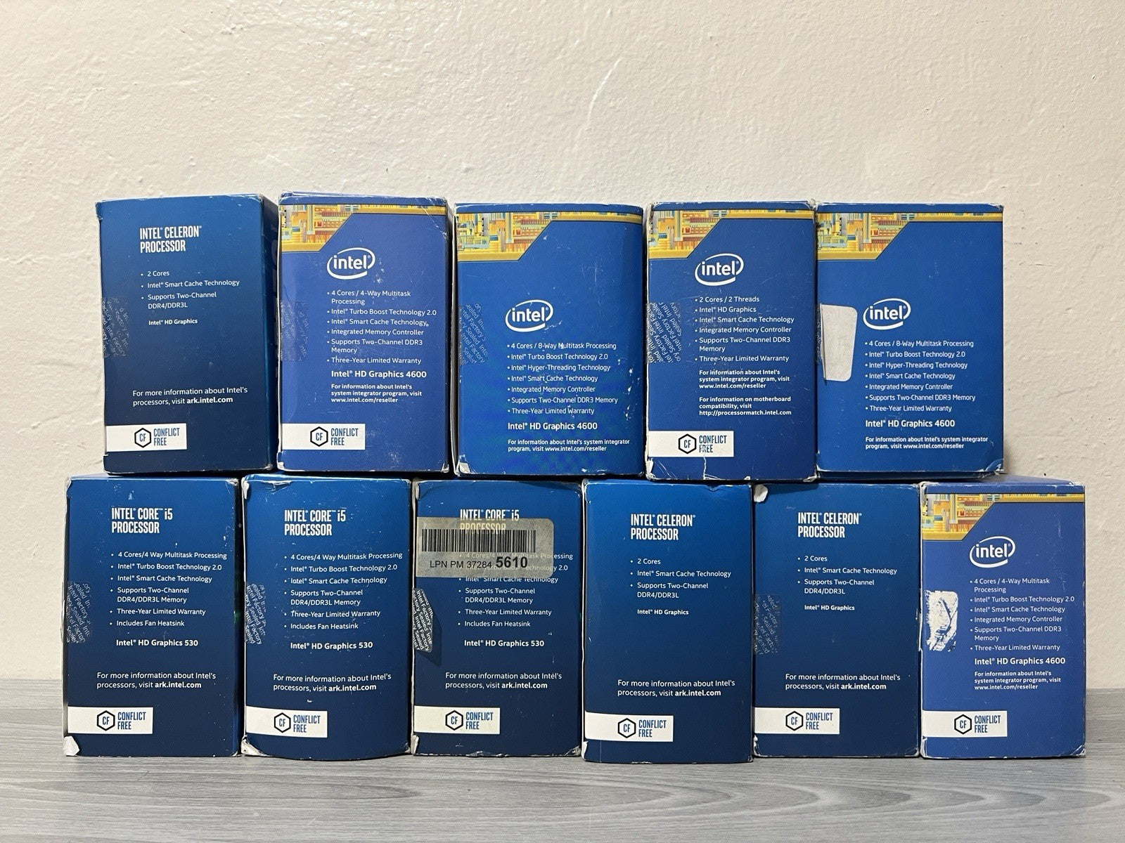 LOT OF 11 Intel Core CPUs - i5 6500, Celeron G3930, i5-4460, i7-4790k, G1840