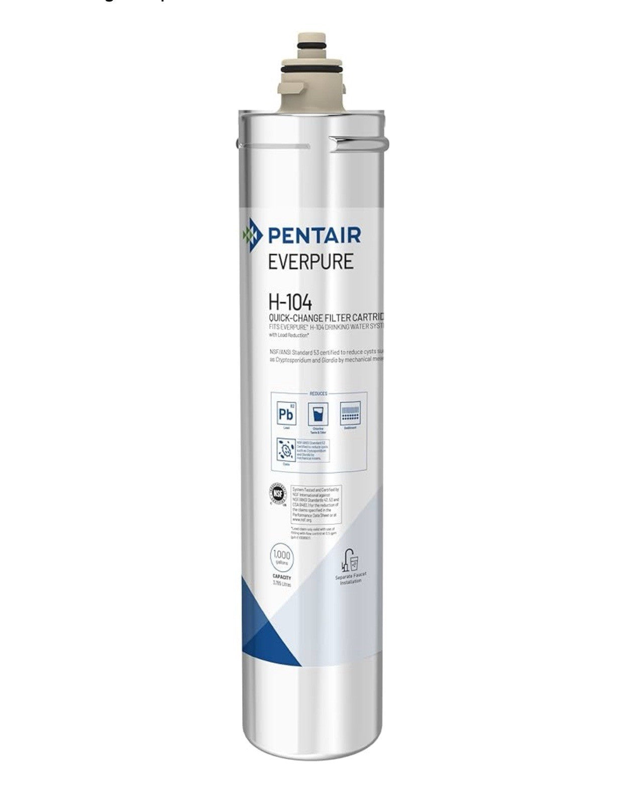 Pentair Everpure H-104 Quick-Change Filter Cartridge, EV961211 - Open Box