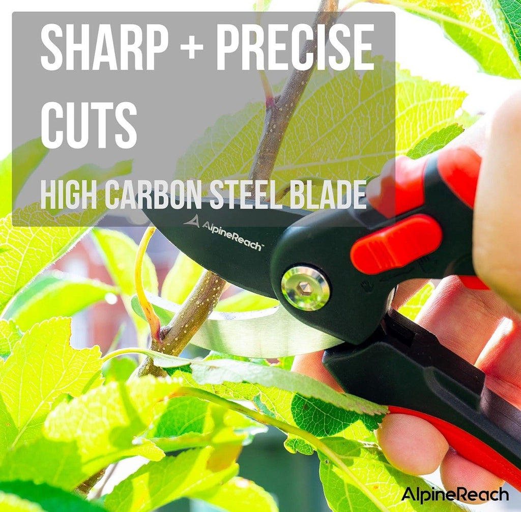 AlpineReach Bypass Pruning Shears 3/4” Garden Clippers - Sharp Steel Blade