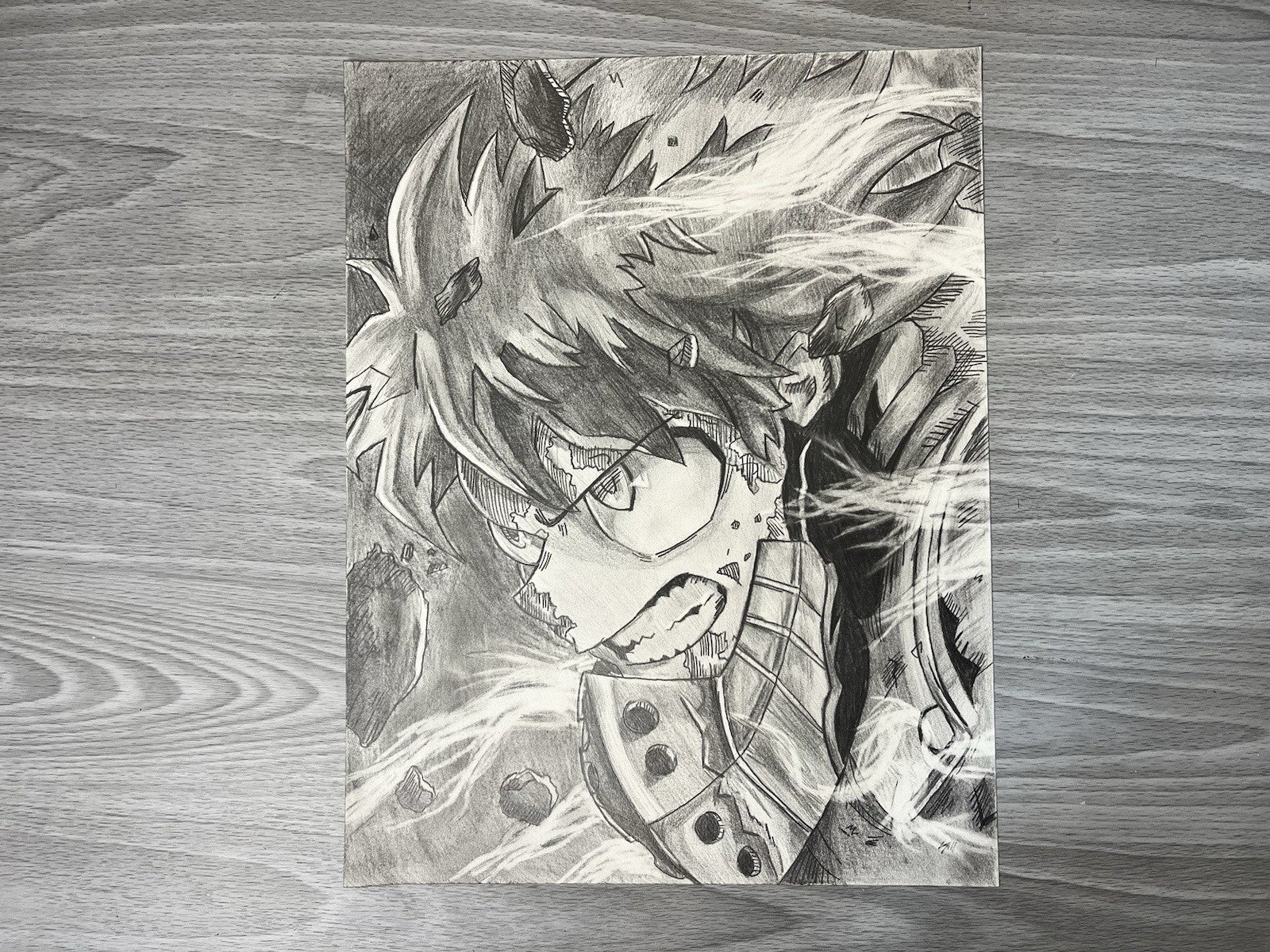 Original Graphite Drawing, Izuku Medoria - My Hero Deku Drawing Hyper-Realistic