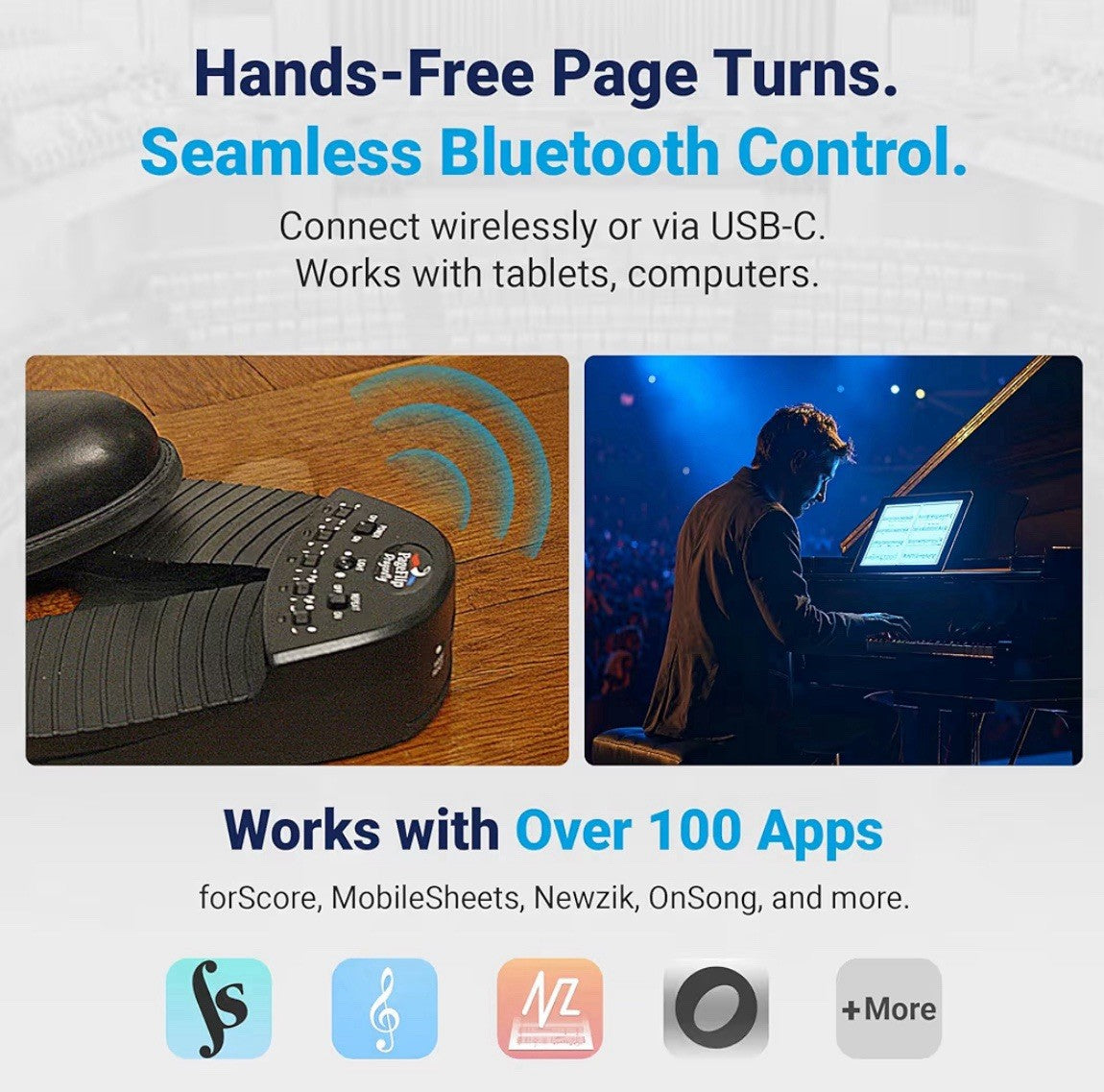 PageFlip Butterfly Bluetooth Hands Free Page-Turning Foot Pedal