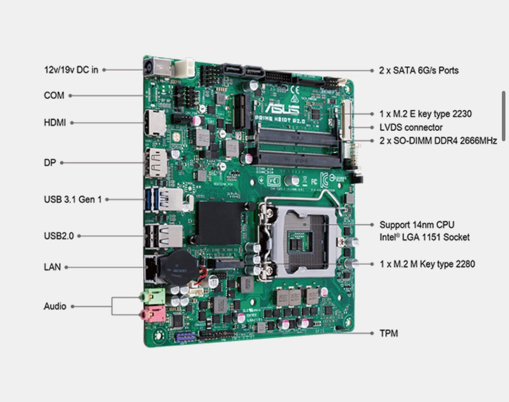 ASUS PRIME Mini-ITX  H310T- R2.0 Business Motherboard