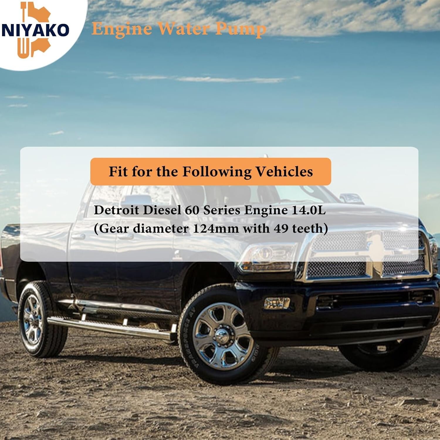 Car Engine Water Pump Replacement 49 Teeth DIA 124mm