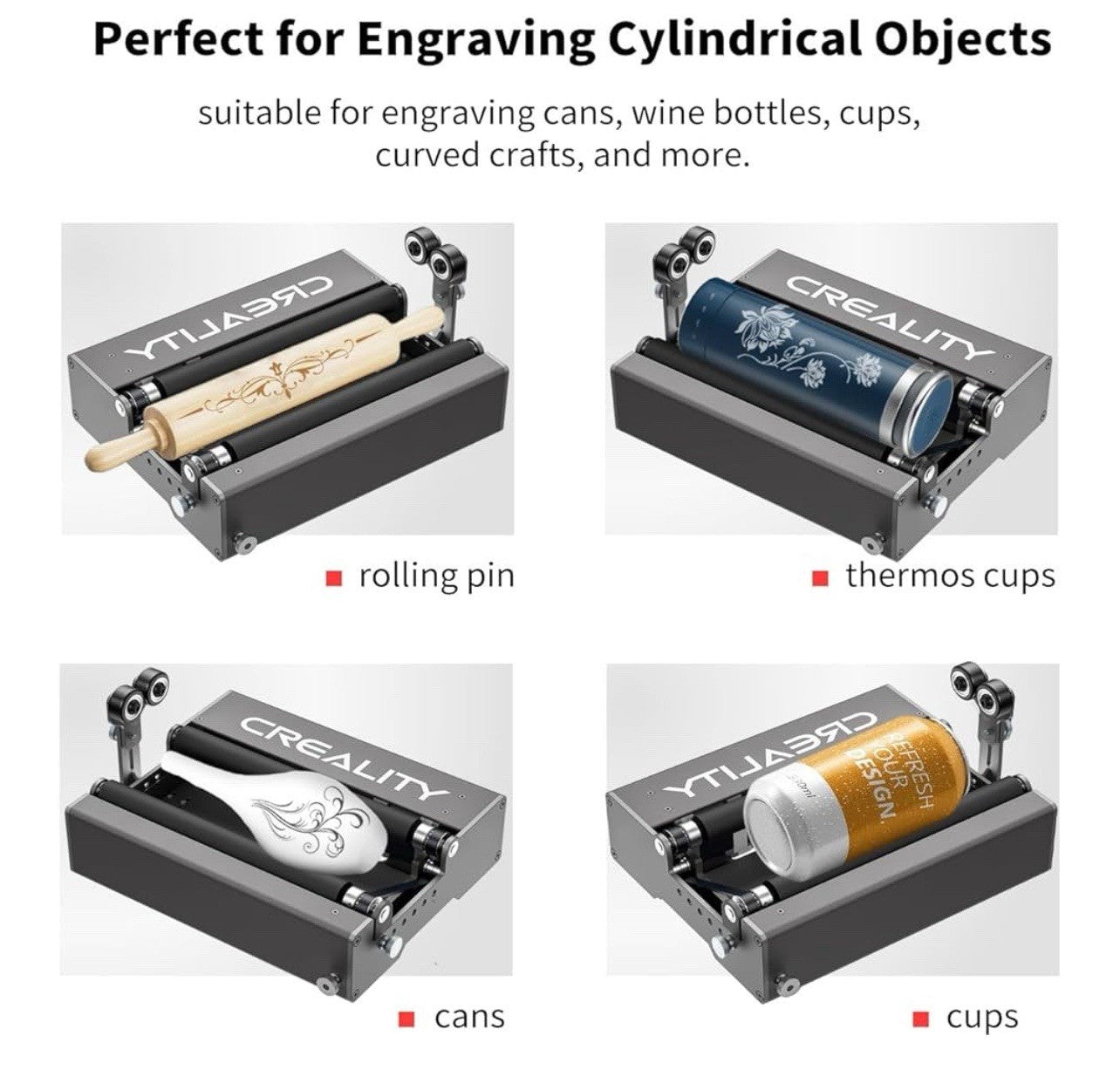 Creality Official Falcon Laser Rotary Roller 360° Laser Engraver