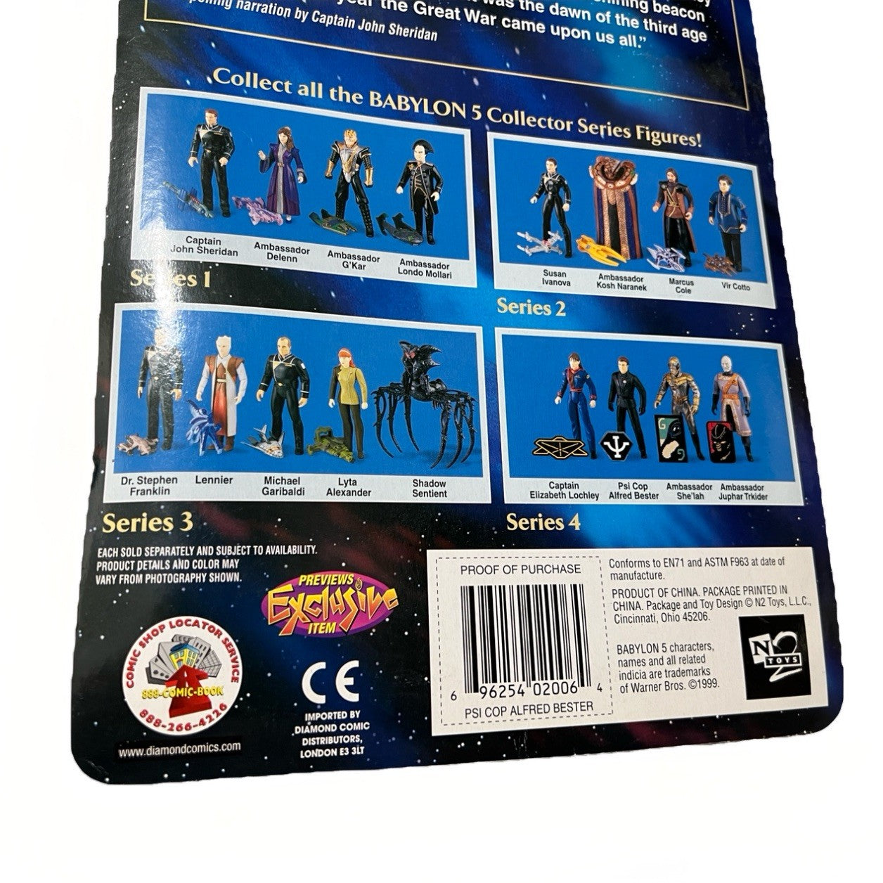 BABYLON 5 PSI COP ALFRED BESTER ACTION FIGURE FACTORY SEALED with Psi Corp Patch