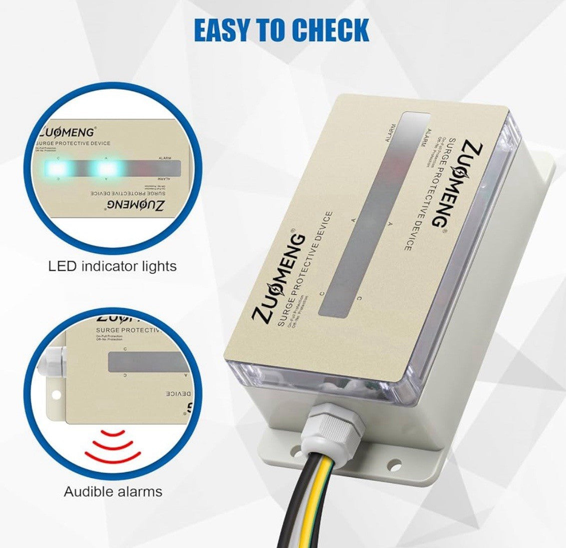 FS140 Whole House Surge Protector, 140,000 Amp Rating, IP66 Waterproof for Indoo