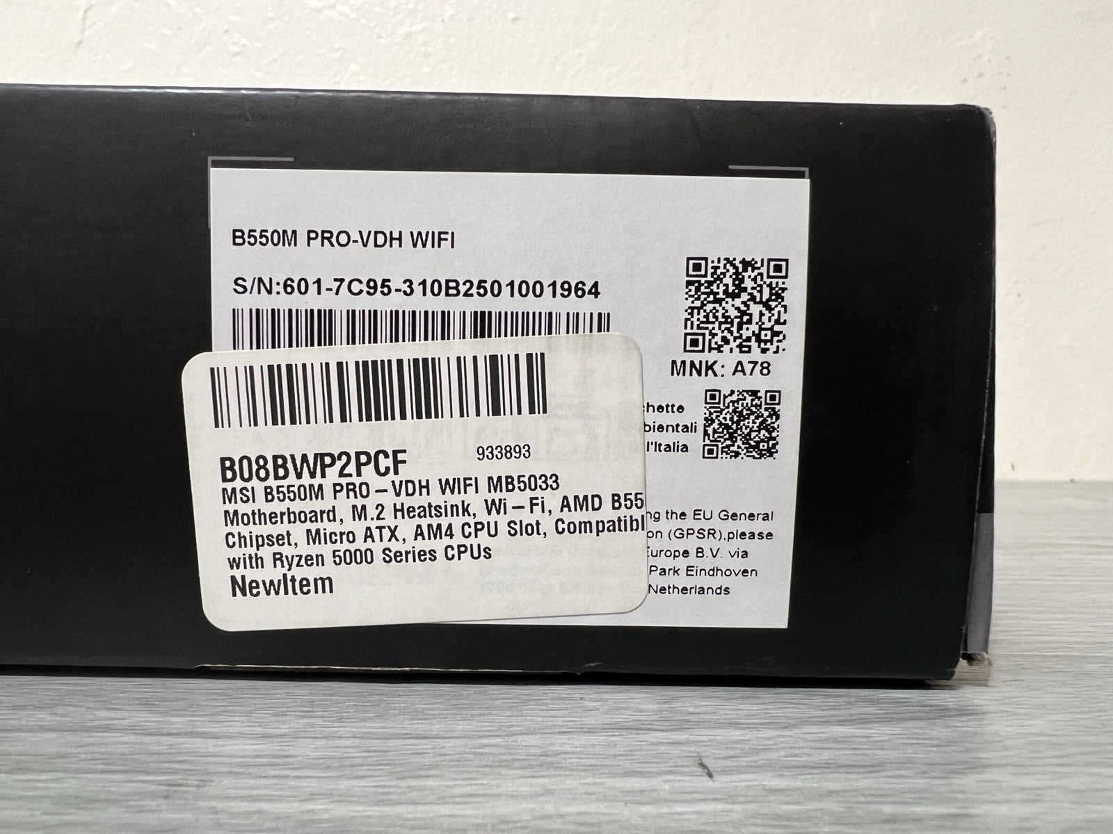 MSI ‎B550M PRO-VDH WIFI Socket AM4 AMD Motherboard New In Box