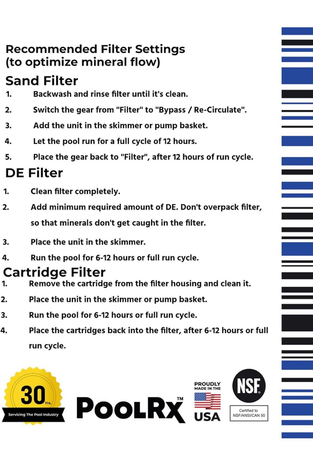 Pool-R-X+ Black White - Treats 20k-30k Gallons Pool Care - NEW Sealed