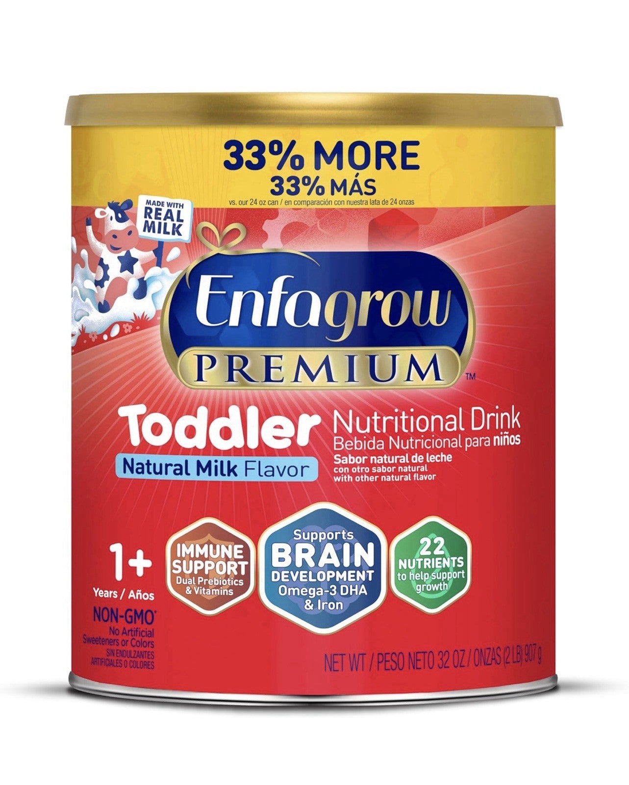 2LBS Enfagrow Premium Powder Toddler - 32oz Toddlers 12 Months and Up Exp 7/2026
