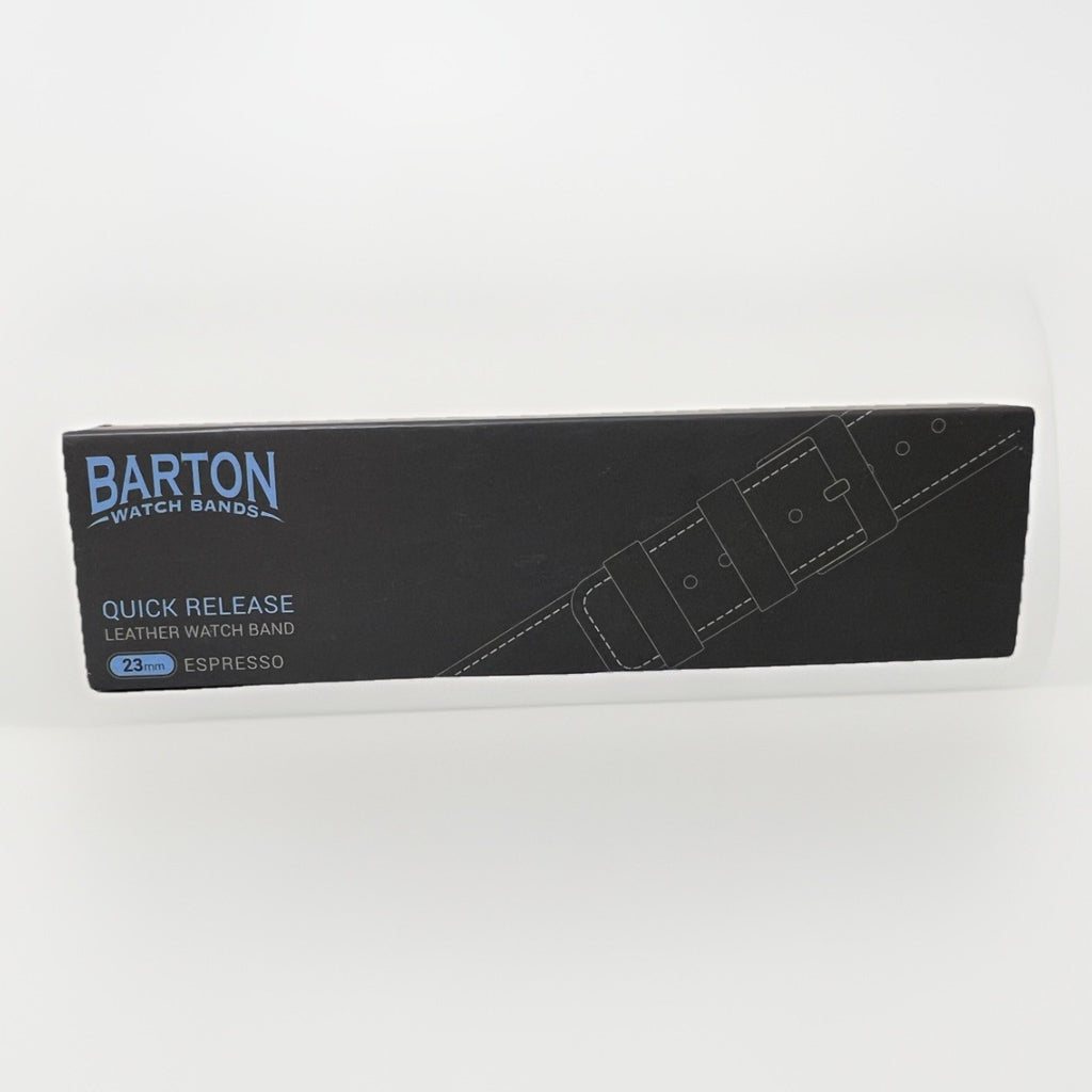 Barton Quick Release Espresso Leather Watch Band Strap 20mm Top Grain