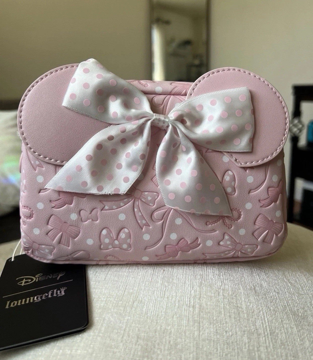 Loungefly Disney Minnie Mouse Bow Ears Cosmetic Bag