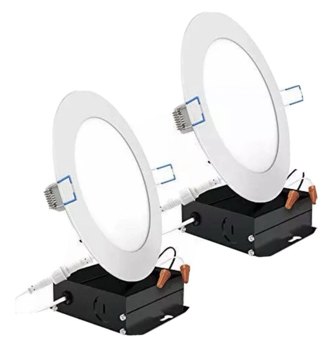 Sunco Lighting 2 Pack 6 Inch Slim LED Downlight with Junction Box 14w-6k