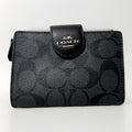 Coach Medium Corner Zip Wallet Charcoal Black NWT