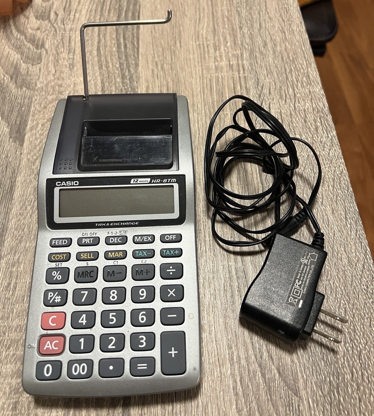 Casio 12 Digit HR-8TM Handheld Printing Calculator Taxes & Exchange Tested Works