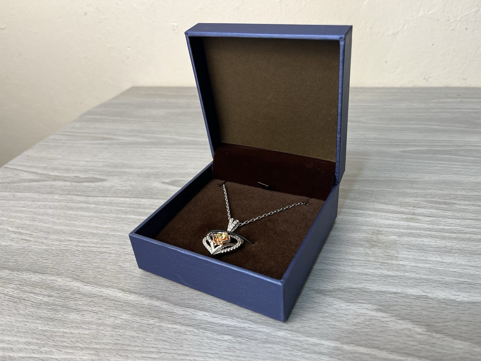 Heart Necklace Rose Birthstone Silver Jewelry S925 Sterling Silver