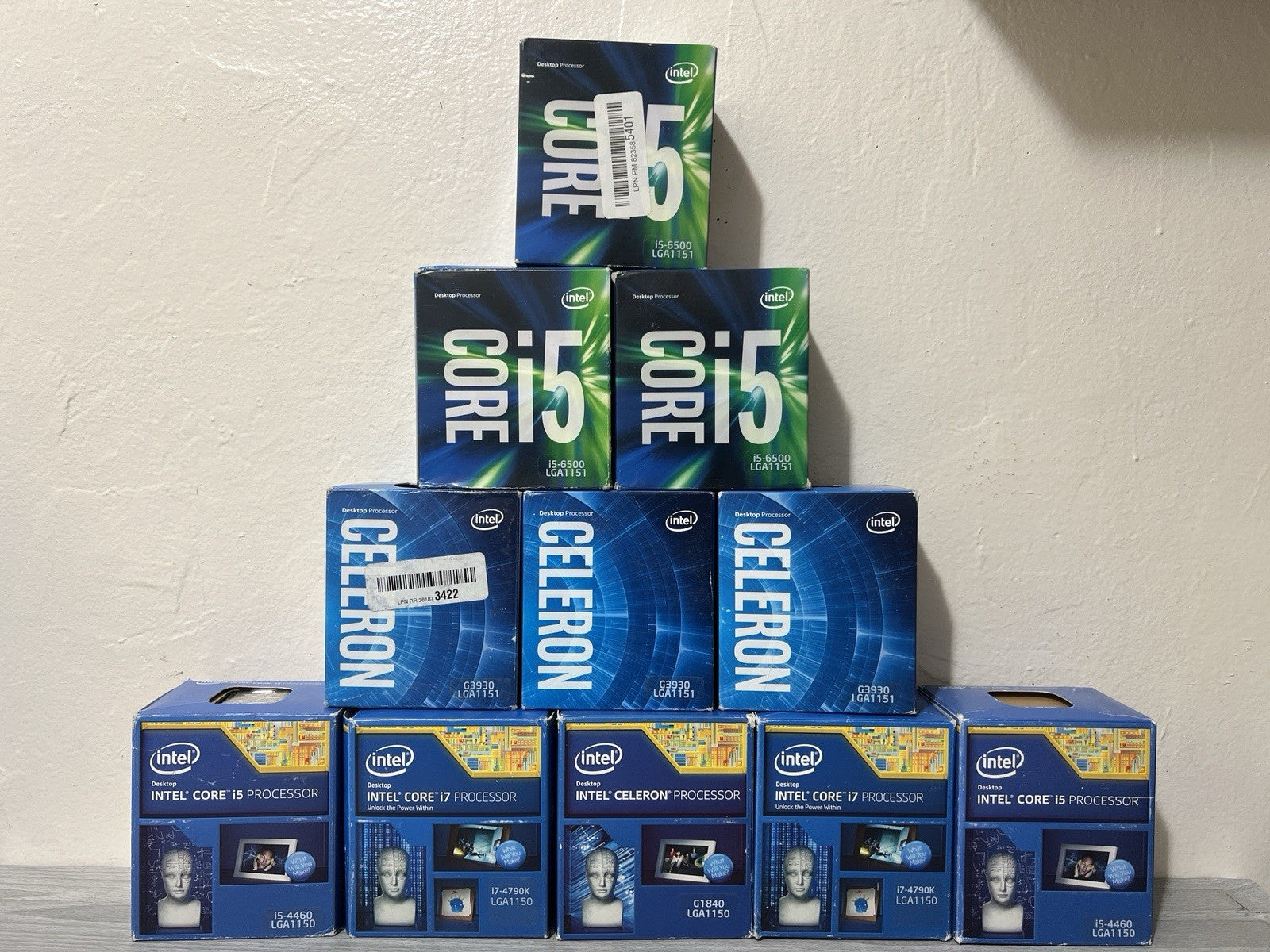 LOT OF 11 Intel Core CPUs - i5 6500, Celeron G3930, i5-4460, i7-4790k, G1840