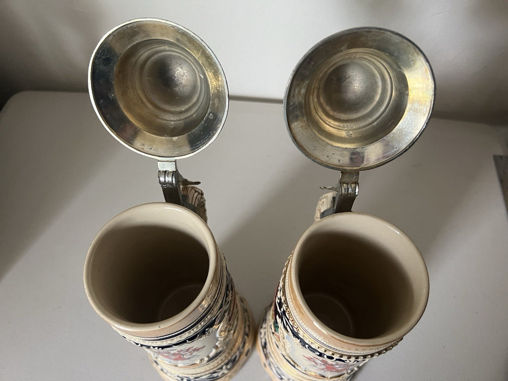 Becks Large Stein with Pewter Lid – M/R 300-Porcelain Ceramic Breweriana