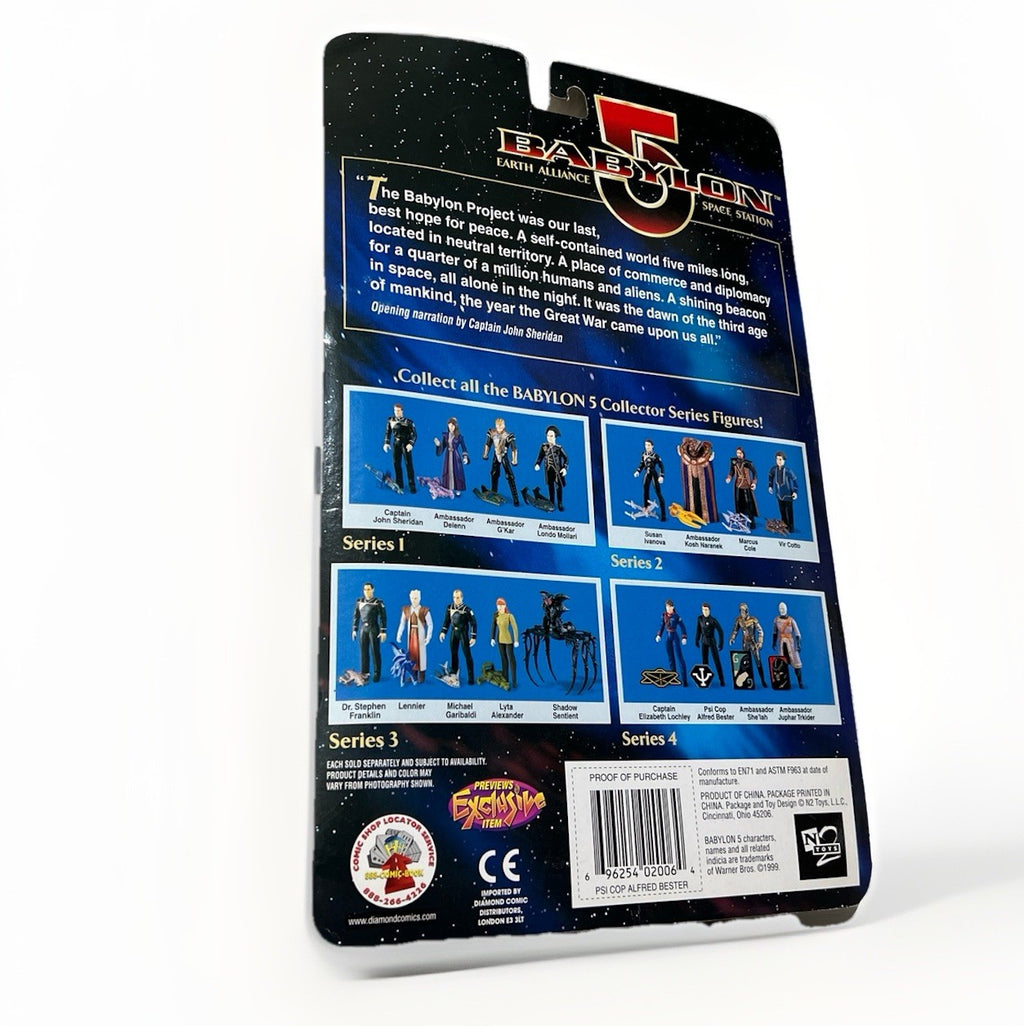 BABYLON 5 PSI COP ALFRED BESTER ACTION FIGURE FACTORY SEALED with Psi Corp Patch