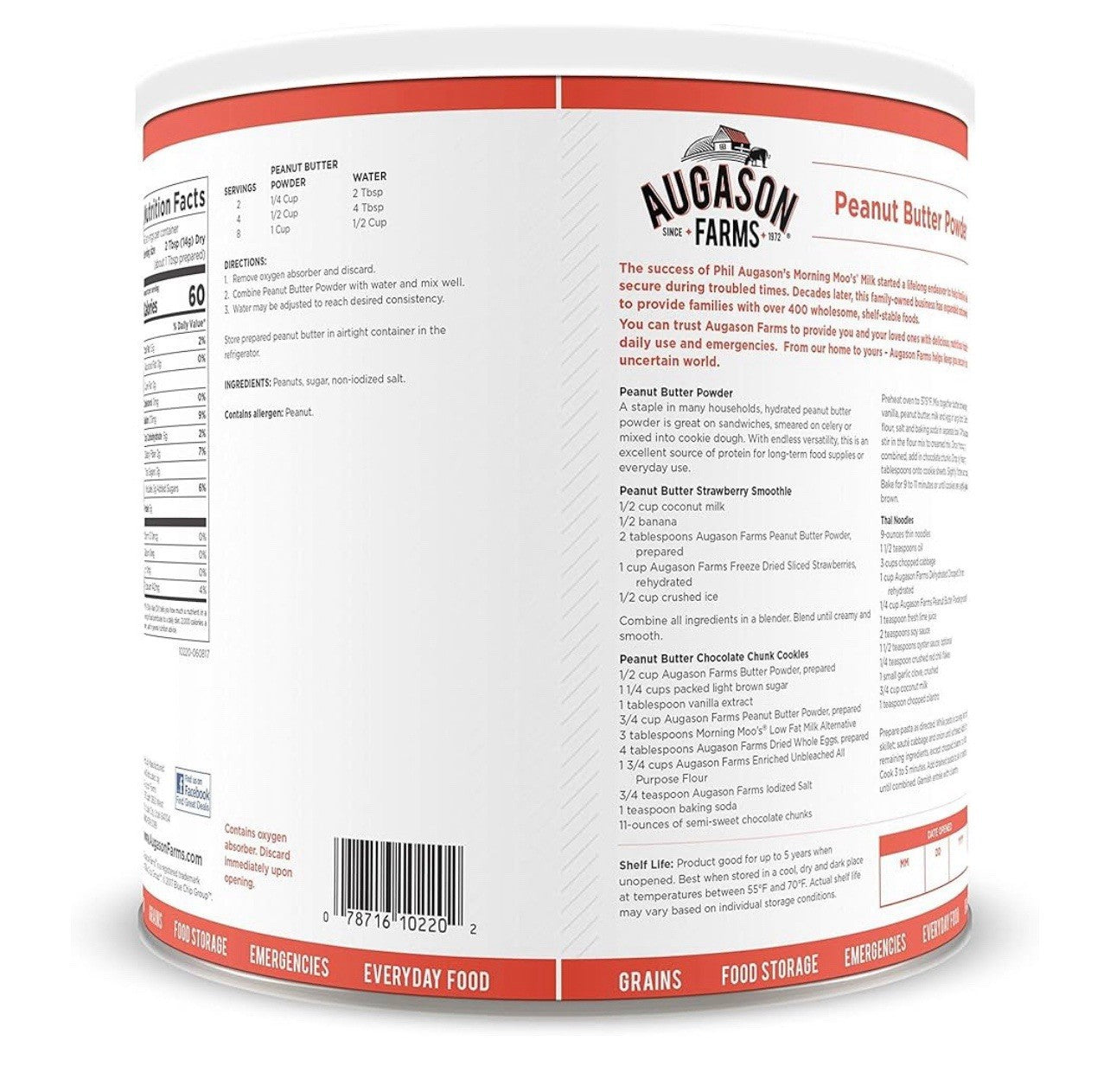 Augason Farms Peanut Butter Powder 2 Lbs