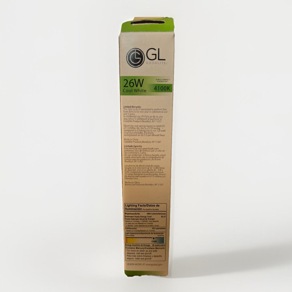 GL 26 Watt CFL Light Bulbs 2 Pin G24D-3 Base 4100K Cool White LOT OF 50