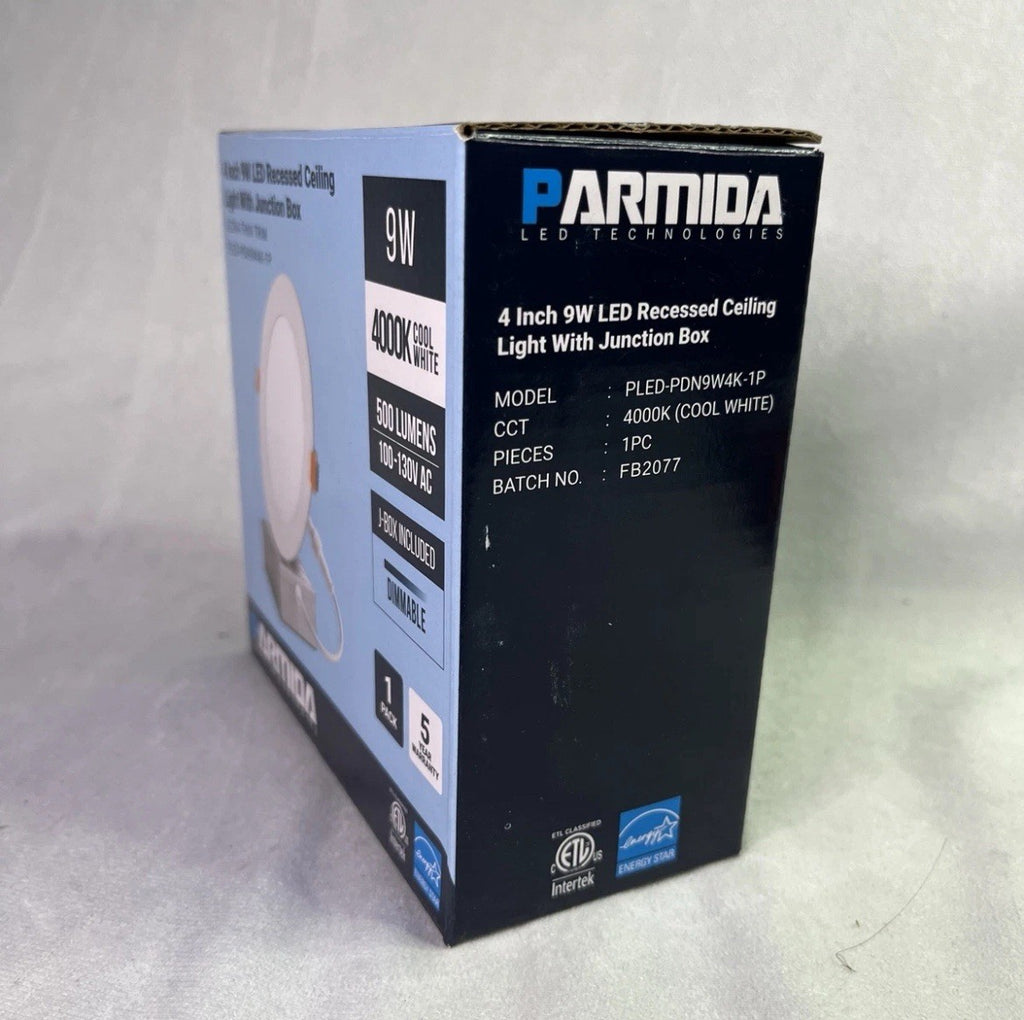 Pack Of 3 PARMIDA 4000K 4 Inch 9W LED Gimbal Downlight Recessed Ceiling Light