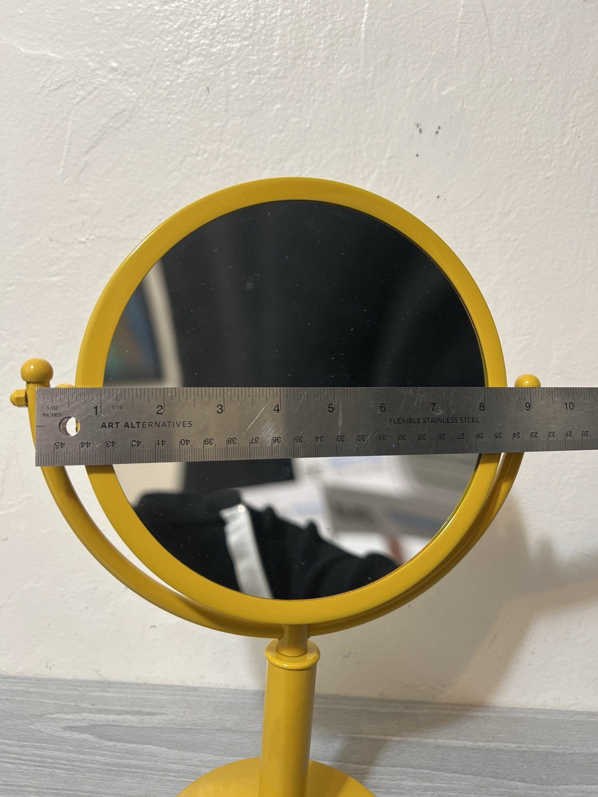 Allied Brass 8 Inch Vanity Top Make-Up Mirror with Grooved Accents SPANISH GOLD