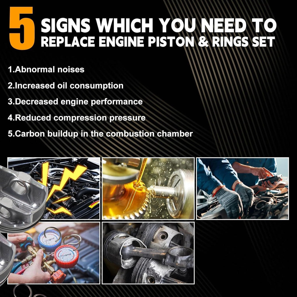 6PCS Engine Pistons Rings Set 84mm N54 Engine Fit for E82 E90 E91 E92 E93 E60