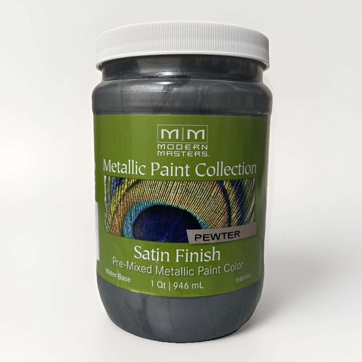 Modern Masters ME209 Pewter Metallic Paint Collection, Satin Water-Based 1 Qt