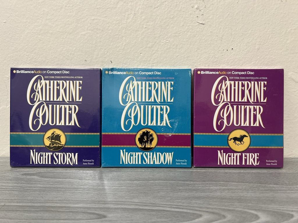 Night Storm, Night Fire, Night Shadow Catherine Coulter Audiobook CD LOT OF 3
