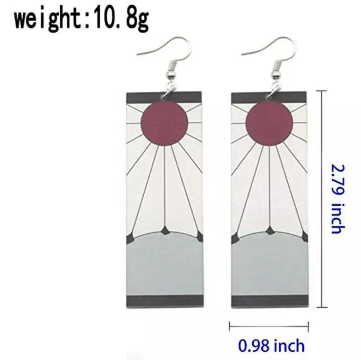 Demon Slayer Tanjiro Earrings - Kimetsu No Yaiba Hanafuda Earrings - BRAND NEW