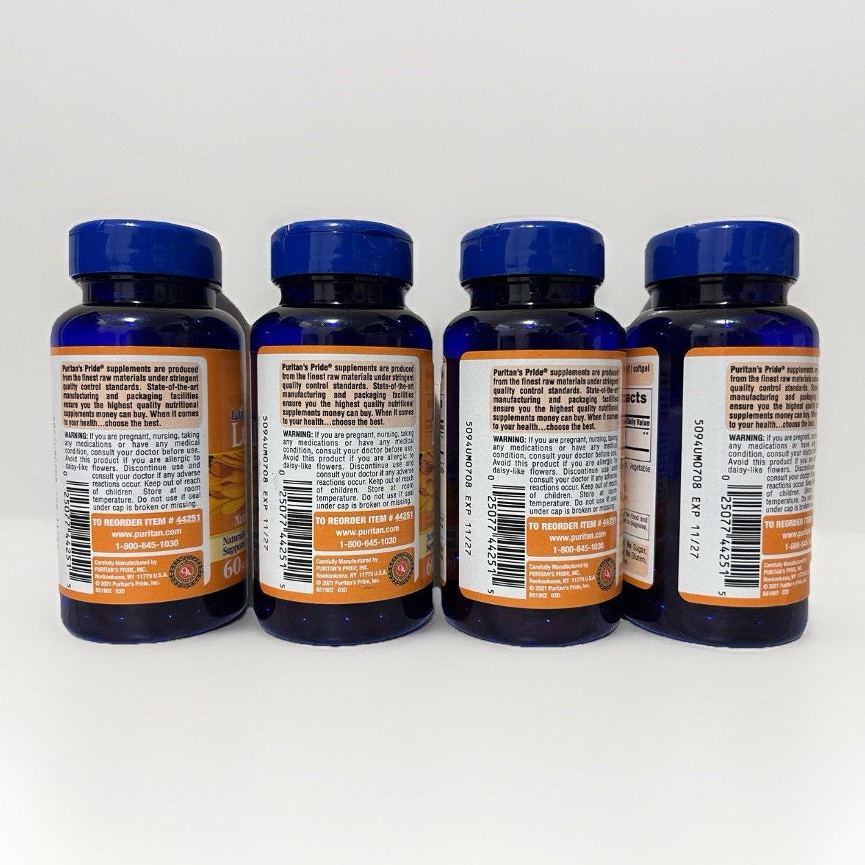 Lutein 40 mg with Zeaxanthin  60 Softgels  (LOT OF 4) Supports Eye Health