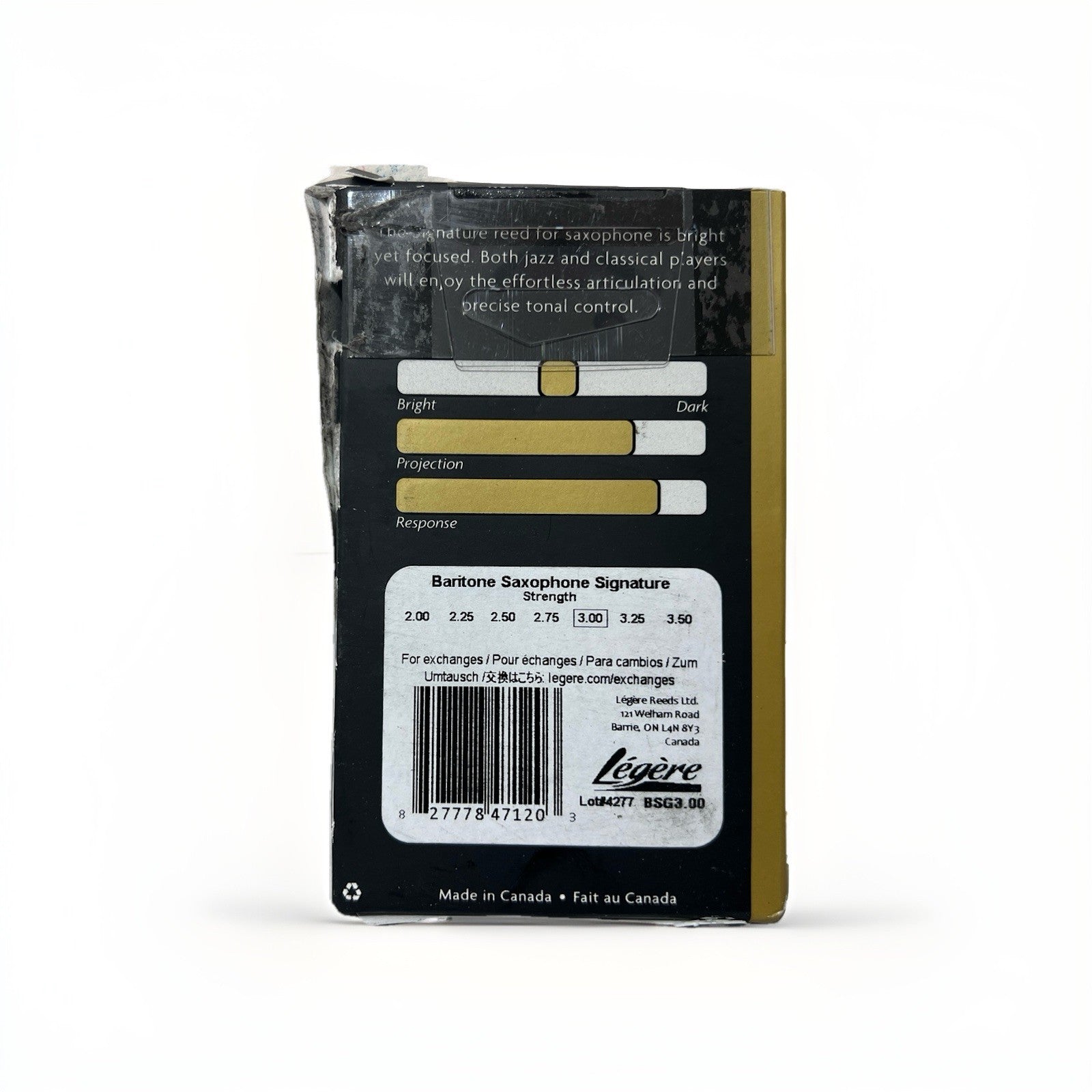 Légère Reeds - Baritone Saxophone Reed, Signature, Strength 3.00 (BSG3.00)
