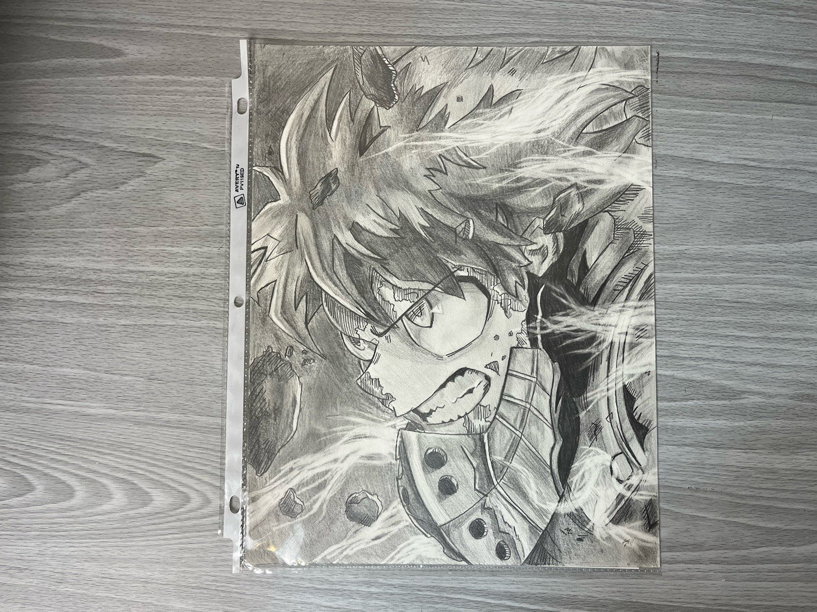 Original Graphite Drawing, Izuku Medoria - My Hero Deku Drawing Hyper-Realistic