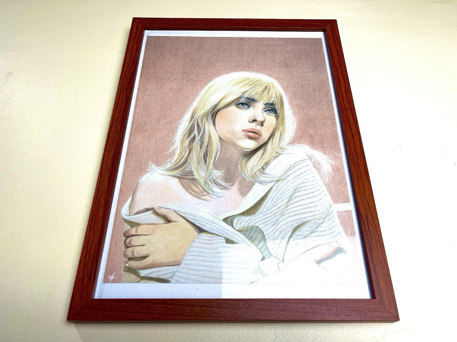 Billie Eilish Original Poster Drawing - Framed Artwork