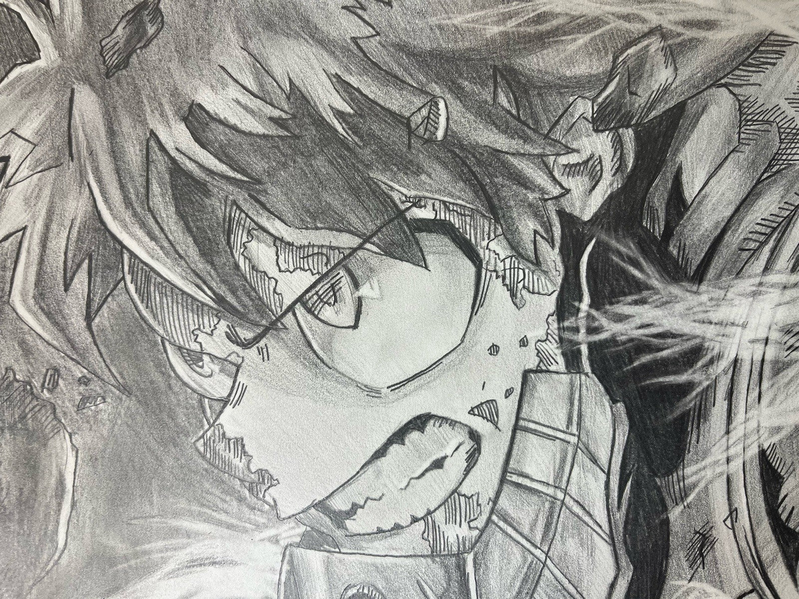Original Graphite Drawing, Izuku Medoria - My Hero Deku Drawing Hyper-Realistic