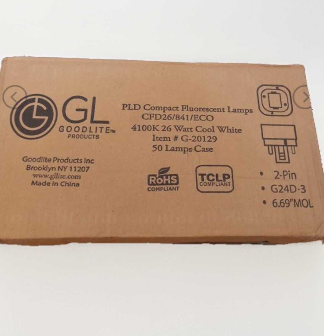 GL 26 Watt CFL Light Bulbs 2 Pin G24D-3 Base 4100K Cool White LOT OF 50