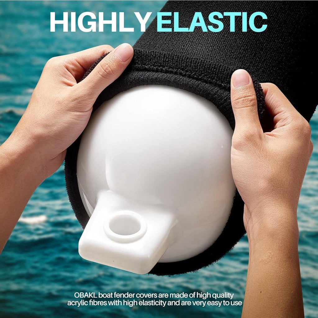 Boat Fender Covers 6.1” x 12.6” Flat Size - 4 PACK For Docking