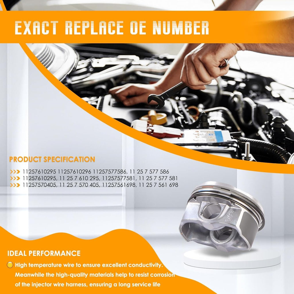 6PCS Engine Pistons Rings Set 84mm N54 Engine Fit for E82 E90 E91 E92 E93 E60