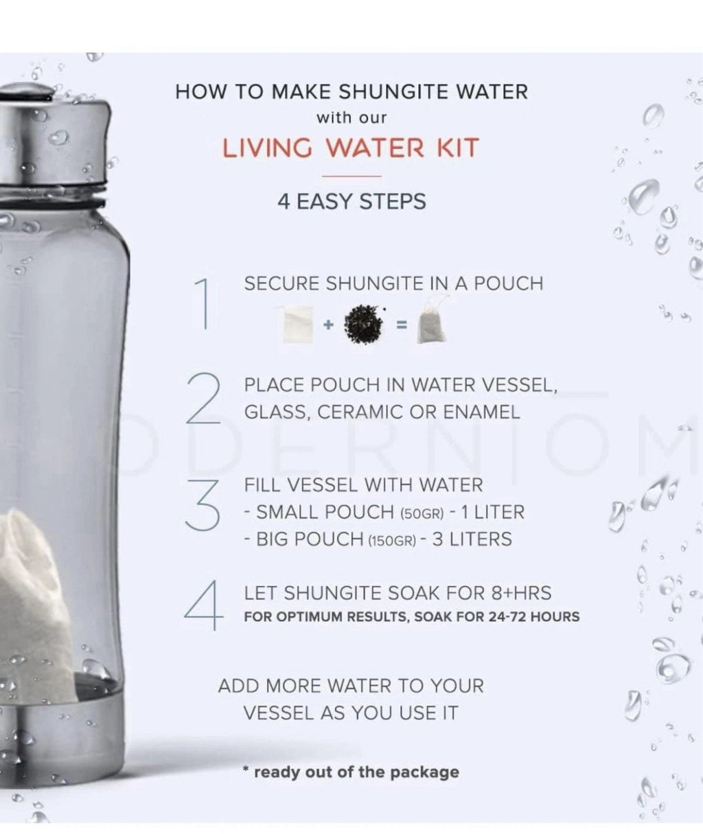 Modern ŌM Shungite Living Water Kit | Ready to Use Elite Shungite Stone Gravel