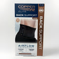 New- Copper Fit Elite Back Support W/ Air Flow Back Brace- 30''-50'' Waist Cir.