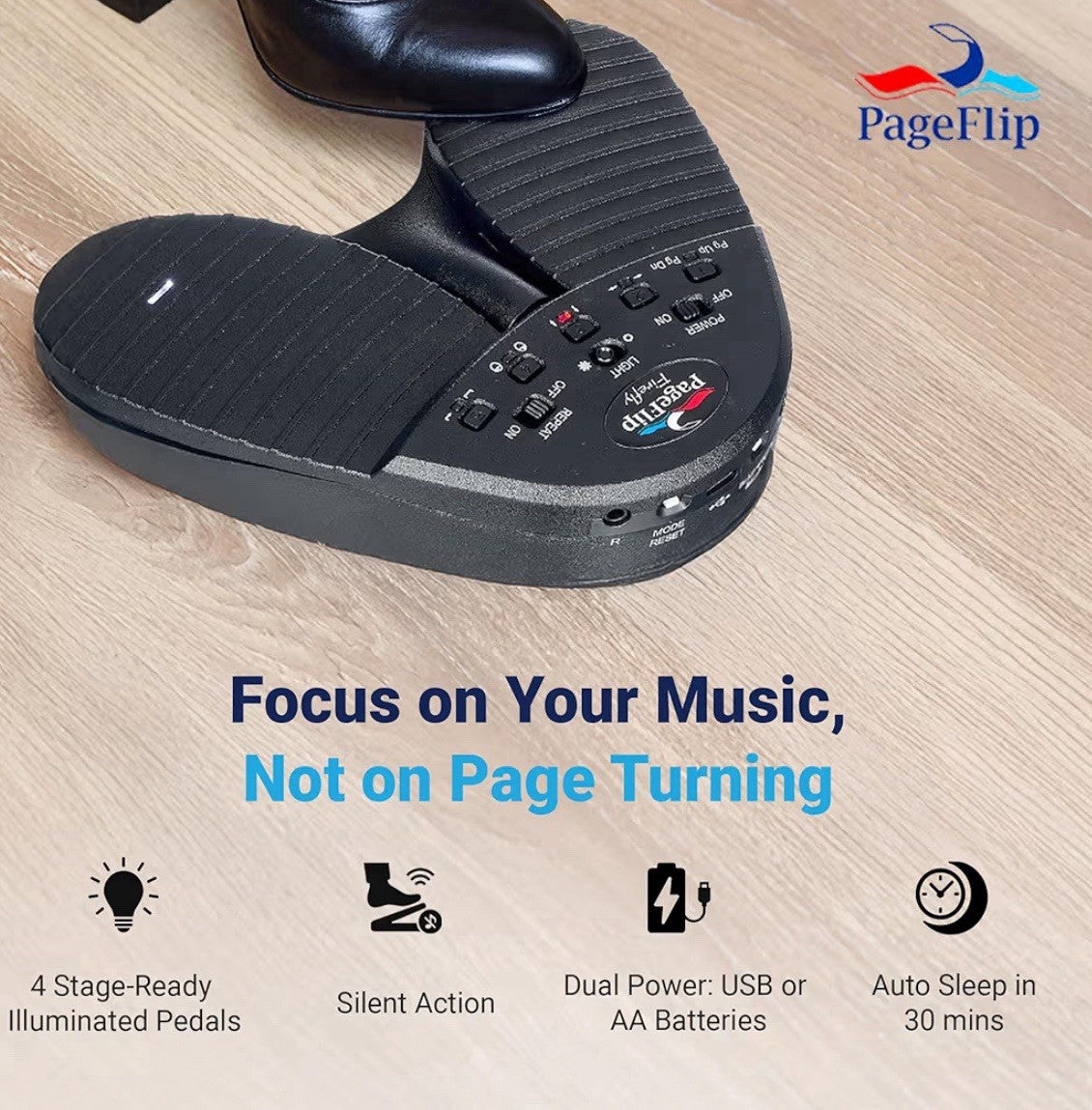 PageFlip Butterfly Bluetooth Hands Free Page-Turning Foot Pedal