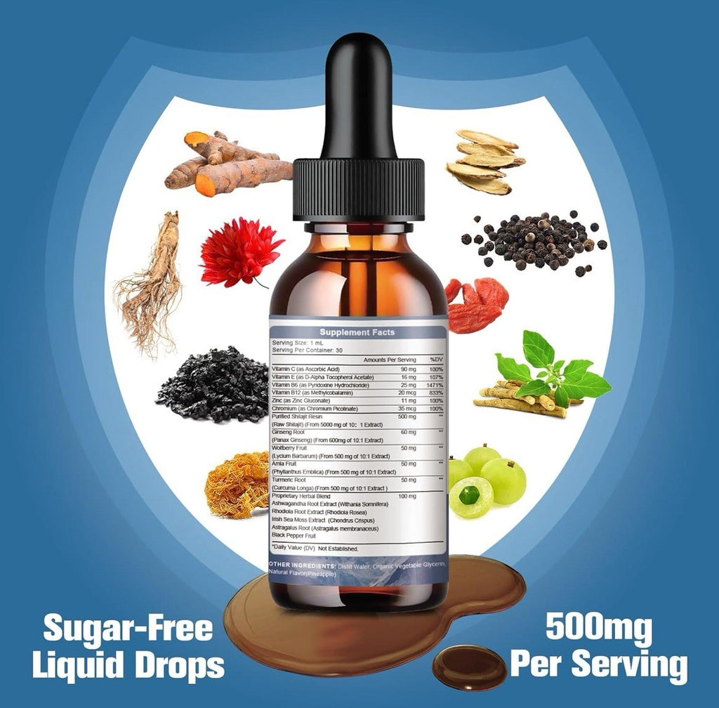Pure Shilajit Fulicacid Drops Natural Drops Daily Energy Immune System Support