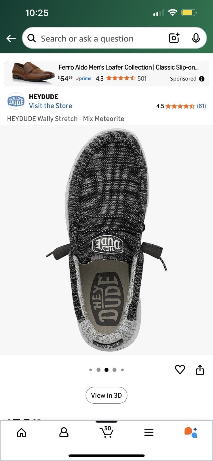 Hey Dude Wally Stretch Mix Meteorite Men’s Shoes Size 13 New