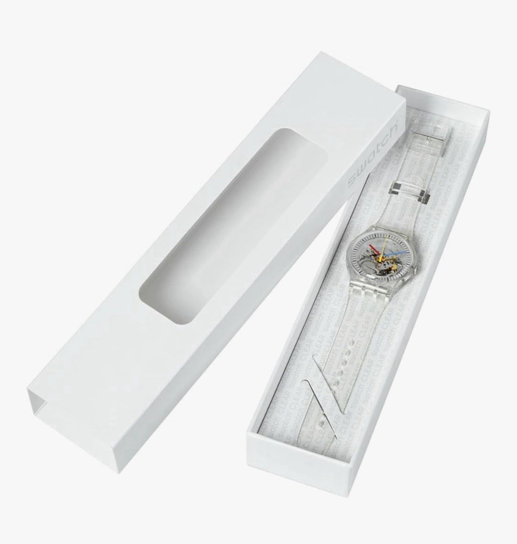 NEW Swatch Big Bold Lacquered Unisex Watch Casual Plastic Transparent Automatic