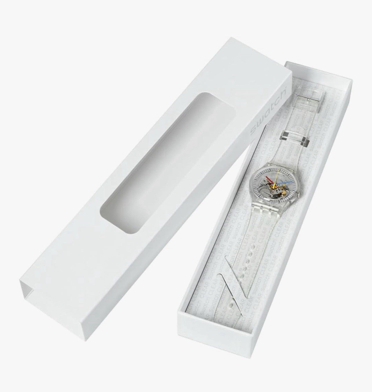 NEW Swatch Big Bold Lacquered Unisex Watch Casual Plastic Transparent Automatic